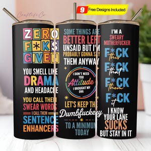 Funny tumbler wrap sublimation PNG 20oz skinny design sweary sarcastic quotes tumbler template digital download adult R18