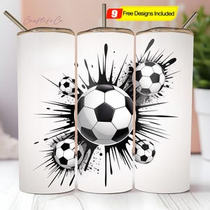 Diseño de vaso de fútbol, envoltura de vaso PNG, diseño de vaso delgado de 20 oz, envoltura de vaso de fútbol PNG, diseño de vaso de balón de fútbol