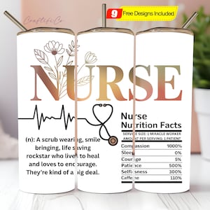 Nurse 20oz Skinny Tumbler Wrap, Nurse Tumbler PNG, Nurse Sublimable Design, Nurse Appreciation Tumbler, Nurse Affirmation Tumbler png