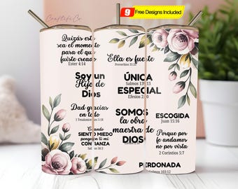 Gobelet verset de la Bible espagnol PNG : Design complet enveloppant téléchargement numérique