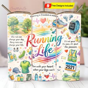 Projekt Running Tumbler: Akwarele do butów, ikony bieżni do pobrania w formacie PNG