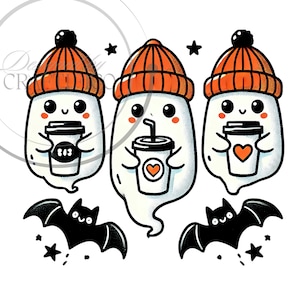 Cute Ghost Png, Halloween Png, Pumpkin Coffee Png, Bougie Ghost Png, Here For The Boos, Fall Sticker Png, Spooky Season Png, Sublimation
