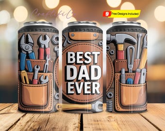 Best Dad Ever Can Cooler Dad Sublimation Father's Day Designs Best Dad Ever PNG, Gifts for dad, Digital files