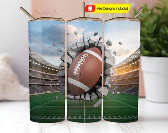 Football Tumbler Wrap, Sports-Themed Tumbler Design, Rugby Tumbler Wrap, American Football Tumbler Wrap PNG, 20 oz Skinny Sublimation