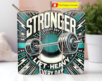 Inspirational Gym Tumbler Wrap 20oz Workout Motivation Tumbler Design Exercise Tumbler Sublimation for Fitness Enthusiasts PNG Download