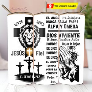 Spanish Christian Man Of God 20oz Skinny Tumbler Sublimation Designs, Tumbler Wrap Png, Bible Verse, Religious Png, Christian Gift for Her