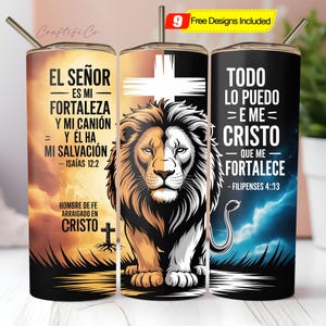 Hombre De Fe Arraigado En Cristo 20oz Skinny Tumbler Sublimation PNG, Spanish Bible Verse Tumbler Wrap, Full Wrap Tumbler Digital Download