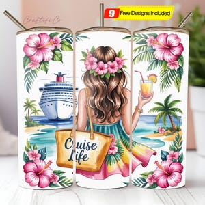 Cruise Life Tumbler Wrap PNG, Cruising 20oz Sublimation Tumbler Wrap PNG , Cruise Ship Digital Design, Vacation Tumbler Png