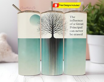 Principal Tumbler Designs 20 Oz Skinny Tumbler Wrap Principal Gift Straight Seamless Tumbler Png File Digital Download 20 Oz Add Name