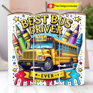 Skolbussförare uppskattning tumbler wrap PNG, tillbaka till skolan 20oz smal sublimeringsdesign, skolbussförare tumbler sublimeringsdesign