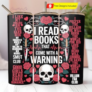 Dark romance book Lover Tumbler Wrap, smut PNG, Tumbler Wrap For Reader, Library Gifts 20oz Tumbler Sublimation Design, Tumbler PNG File