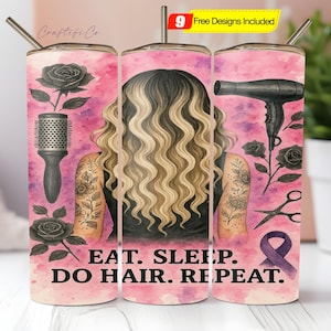Hairstylist Tumbler Wrap Sublimation Design PNG, Trendy Hairdresser 20 Oz Skinny Tumbler Sublimation Design Seamless PNG Digital Download