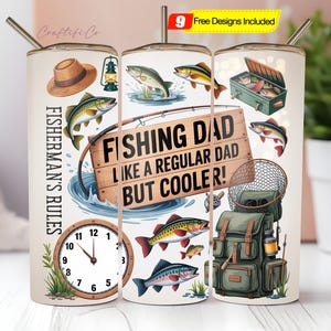 Fishing dad 20oz skinny tumbler sublimation design Bass fish Fisherman quote Lake life Straight wrap PNG Waterslide Digital download