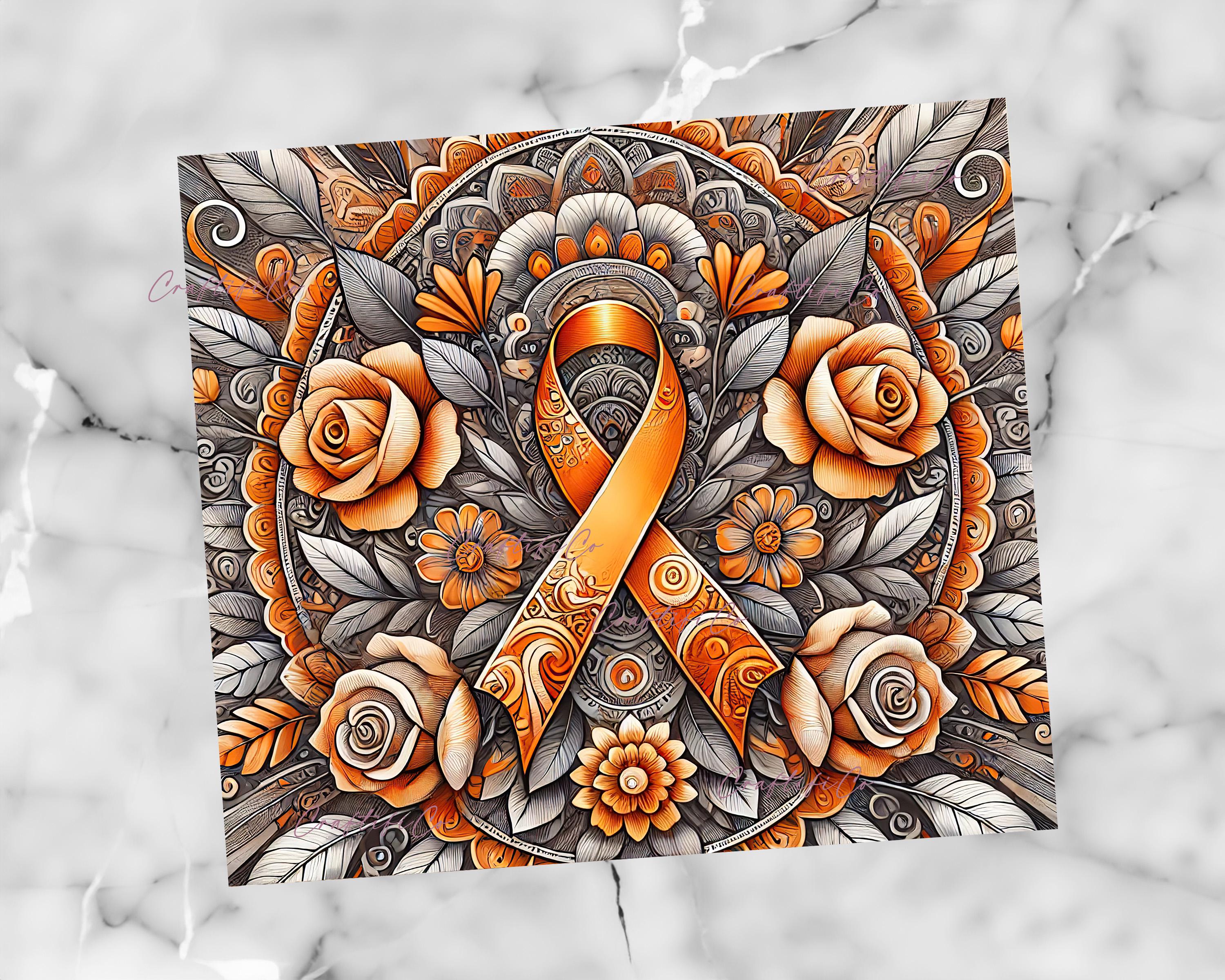 ADHD Tumbler Wrap PNG, ADHD20 Oz Skinny Sublimation Wrap, Orange Ribbon ...