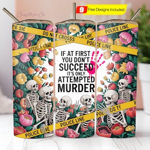 True Crime Murder Mystery 20 oz PNG Skinny Tumbler Wrap Sublimation Design, Reading Tumbler, Book Lovers Tumbler, Digital Download
