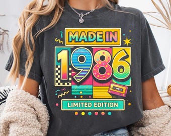 1986 Birthday Shirt, Made In 1986 Limited Edition 40Th Birthday Party Tee, 40Th Birthday Shirts, 40Th Birthday Gift, Vintage 1986 T-Shirt