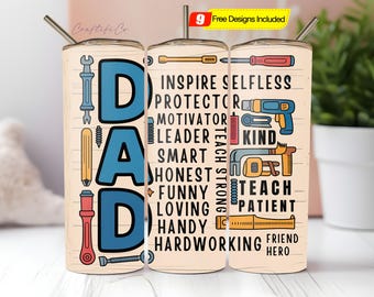 Dad 20oz Skinny Tumbler Wrap PNG, Sublimation Design, Digital Download Png, Fathers Day Tumbler Wrap PNG, For Dad Tumbler Wrap for Men