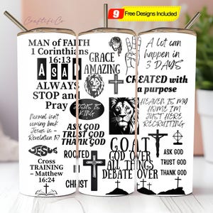 Christian Faith 20oz Skinny Tumbler Wrap PNG, Sublimation Design, Digital Download PNG, Bible Verse Tumbler Wrap PNG, Religious Tumbler