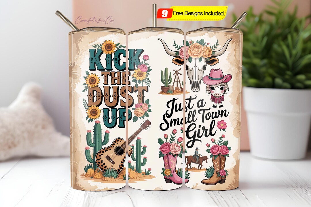 Yeehaw Cowgirl Country Tumbler Wrap PNG, Rustic Country Sublimation ...
