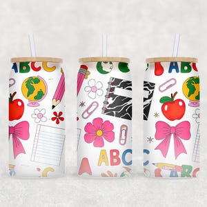 Teacher Appreciation Wrap PNG for 16oz Libbey Glass Can Teacher Life Cup Wrap PNG Back To School Tumbler Wrap Design Teacher Gifts