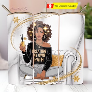 Love Yourself Black Woman Tumbler Wrap 20oz Skinny Tumbler Sublimation Design Positive Affirmations Tumbler Wrap PNG File Digital Download