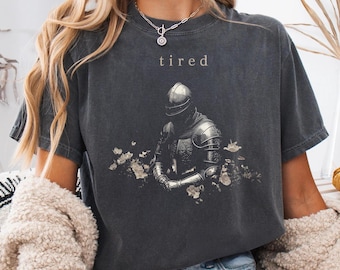 Gothic Tired Knight T-Shirt: Medieval Fantasy Tee