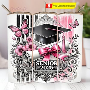 Graduation Girl PNG Design, Senior 2025 PNG Files, Pink Coquette Bow Sublimation PNG, Shirt png, Graduation Cap Tshirt Digital Download
