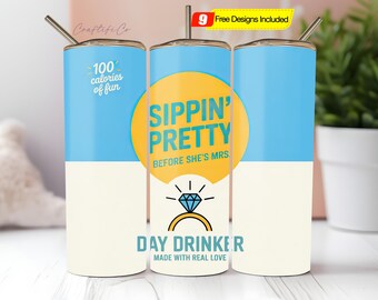 Bride Noon Bachelorette Tumbler Wrap PNG, Bachelorette Party Favors - Bachelorette tumbler wraps, Bride Gift, Digital Download Png
