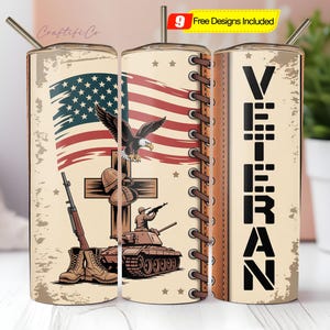Veteran Tumbler PNG, Memorial Day Sublimation Designs, Veteran Tumbler Wrap, 20oz Skinny Tumbler Sublimation Design, Army Tumbler Wrap