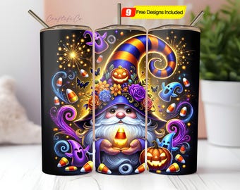 Halloween snoep kabouters beker wrap, 20 oz mager beker sublimatie ontwerp, kabouter beker wrap, Halloween beker wrap, digitale download