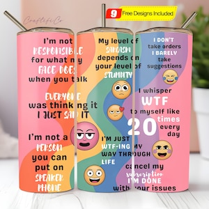 Sarcastic Tumbler Wrap Design PNG Seamless Tumbler Wrap Sarcastic Quotes Funny Tumbler Sublimation Design Digital Download File