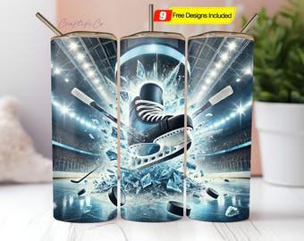 Hockey Tumbler Wrap, Hockey 20 Unzen Skinny Tumble Wrap, Sport PNG Design, Sport Hockey Liebhaber Design, Hockey Life PNG, Skates Tumbler Wrap