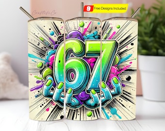 Kubek 6 7 Tumbler Design 20oz Skinny Tumbler PNG Plik cyfrowy Tylko opakowanie sublimacyjne