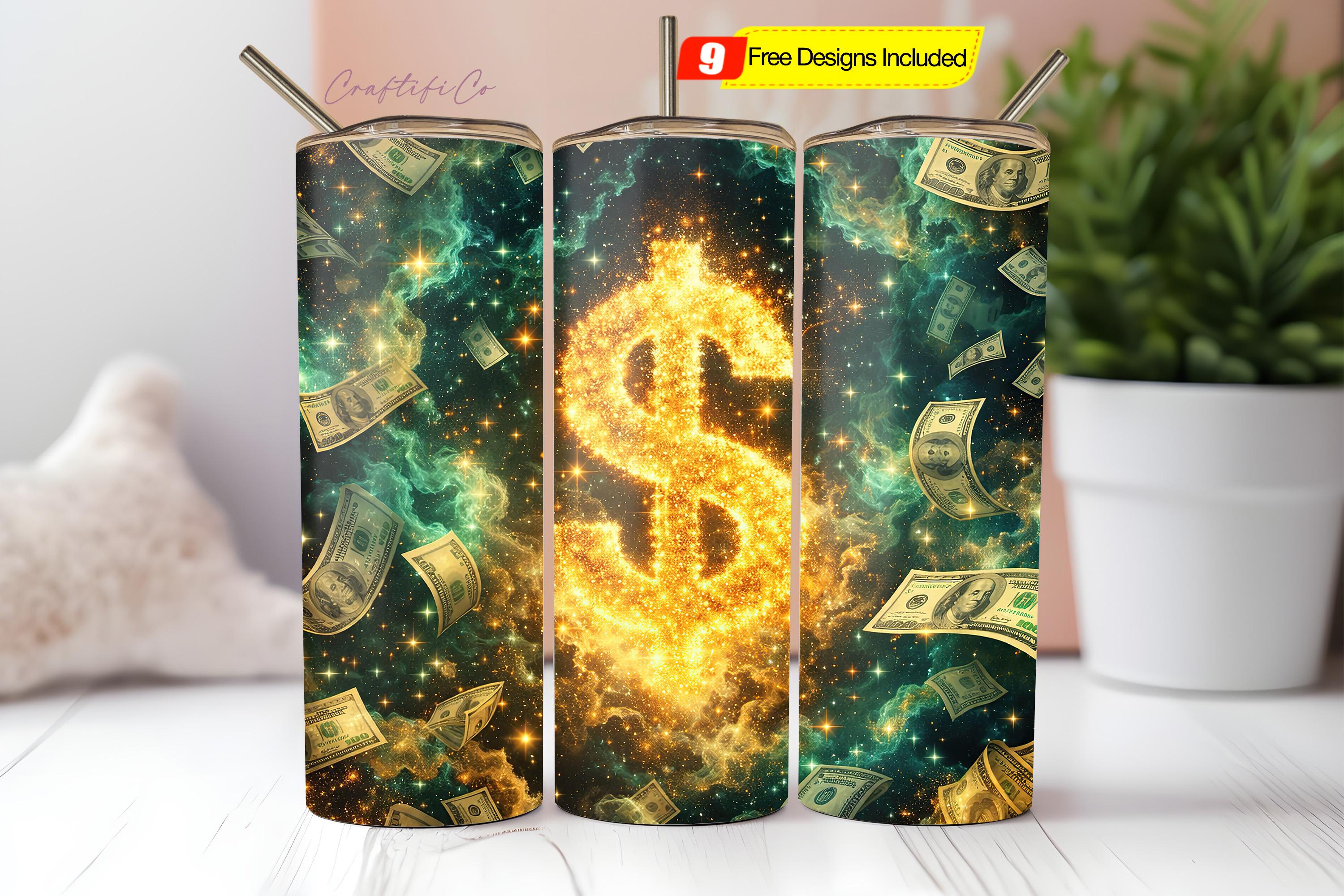 Dollar Bills Seamless Tumbler Wrap Money Tumbler Sublimation Treasure ...