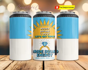 Bride Noon Bachelorette Can Cooler Wrap PNG, Bachelorette Party Favors - Bachelorette tumbler wraps, Bride Gift, Digital Download Png