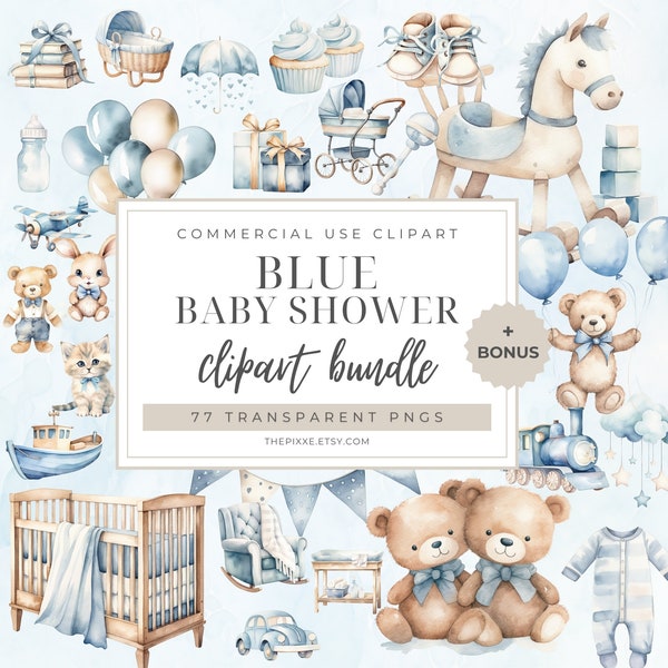 Baby Shower Clipart, Watercolor Newborn Clipart, Baby Boy Clipart, Baby Girl Clipart, Boho Baby Clipart, Gender Reveal, Gender Neutral Baby