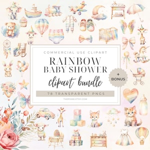Baby Shower Clipart, Watercolor Newborn Clipart, Baby Boy Clipart, Baby Girl Clipart, Boho Baby Clipart, Gender Reveal, Gender Neutral Baby