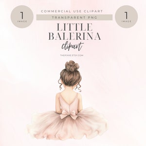 Ballerina Clipart, Cute Ballet Clipart, Watercolor Ballerina, Watercolor Clipart, Baby Ballerina, Ballerina Birthday, Nursery Clipart