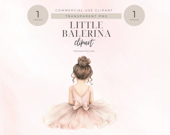Ballerina Clipart, Cute Ballet Clipart, Watercolor Ballerina, Watercolor Clipart, Baby Ballerina, Ballerina Birthday, Nursery Clipart