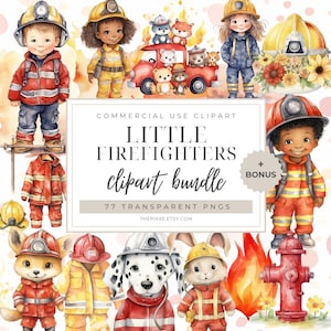 Firefighter Clipart, Fire Truck Clipart, Fireman Clipart, Firefighter PNG, Fire Department PNG, Firetruck Clipart, Fire Fighter Clipart