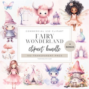 Fairy Clipart, Fairy Garden Clipart, Magical Clipart, Cute Fairy Clipart, Fantasy Clipart, Fairy Garden PNG, Fairy House Clipart