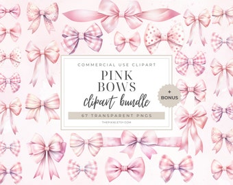 Pink Bow Clipart, Watercolor Ribbon, Watercolor Pink Bow, Coquette Bows PNG, Pink Bow Coquette, Watercolor Bow PNG, Pastel Pink Bow PNG