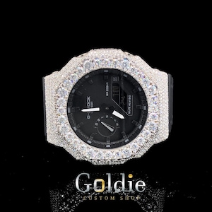 Icedout Vvs1 Moissanite Watch/Silver with Moissanite Bezal/Pass Tester Moissanite/Luxury Watches /Vvs Watch