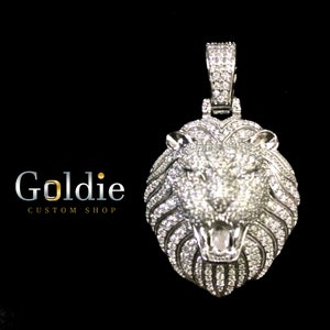 Icedout &quot; Lion Pendant &quot; Vvs1 Moissanite/ 925 Silver/Hip Hop Pendant/Pass Tester/Hip Hop Jewelry/Made To Order