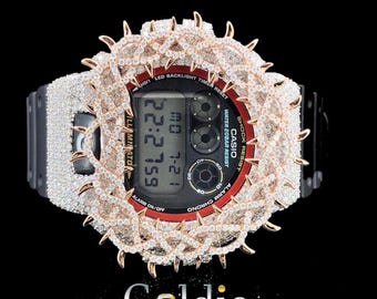 Icedout Vvs1 Moissanite Watch/Silver with Moissanite Bezal/Pass Tester Moissanite/Luxury Watches /Vvs Watch