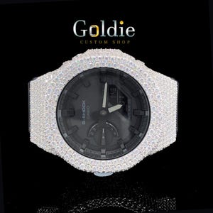 Icedout Vvs1 Moissanite Watch/Silver with Moissanite Bezal/Pass Tester Moissanite/Luxury Watches /Vvs Watch