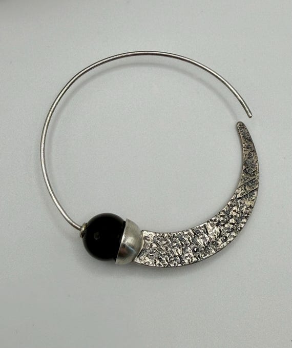 Silpada Hammered Crescent Threader Loop Earrings … - image 3