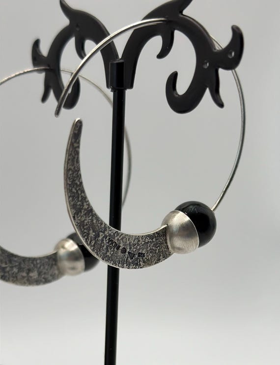 Silpada Hammered Crescent Threader Loop Earrings … - image 4