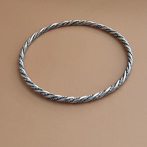 Vintage Twisted Silver Bangle - Etsy