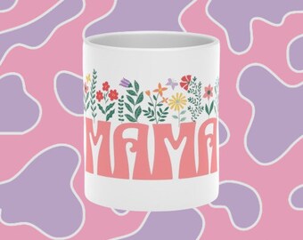 Heart-Shaped Mug, gift for mom, mom's day, mug coffee, spring, flowers